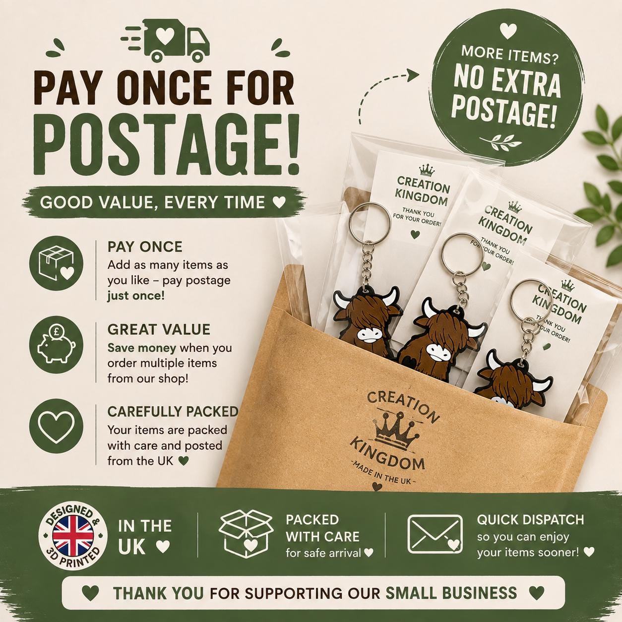 Highland Cow Keyring | Animal Charm | UK Made Bag Accessory
