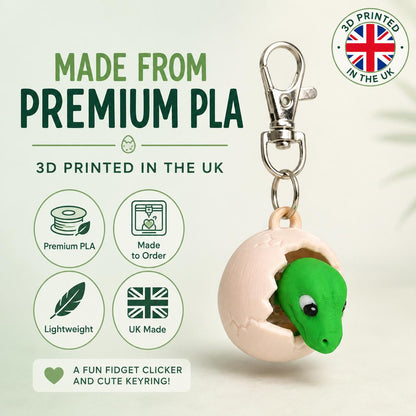 Dinosaur Fidget Clicker Keyring | 3D Dino Gift