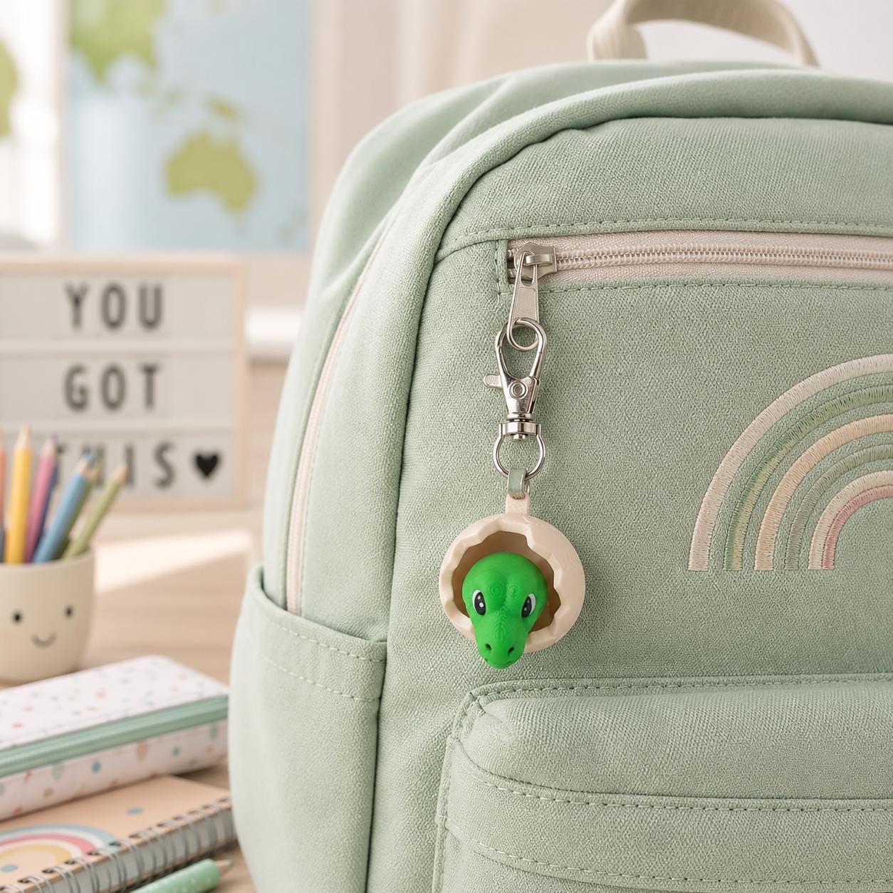 Dinosaur Fidget Clicker Keyring | 3D Dino Gift