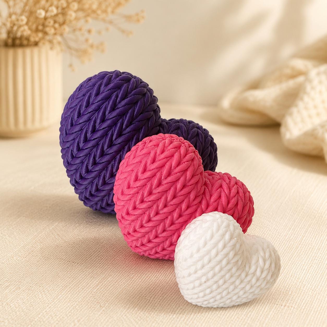 3D Knitted Heart Photo Holder | Mini Picture Stand | Pet Photo Display | Keepsake Gift