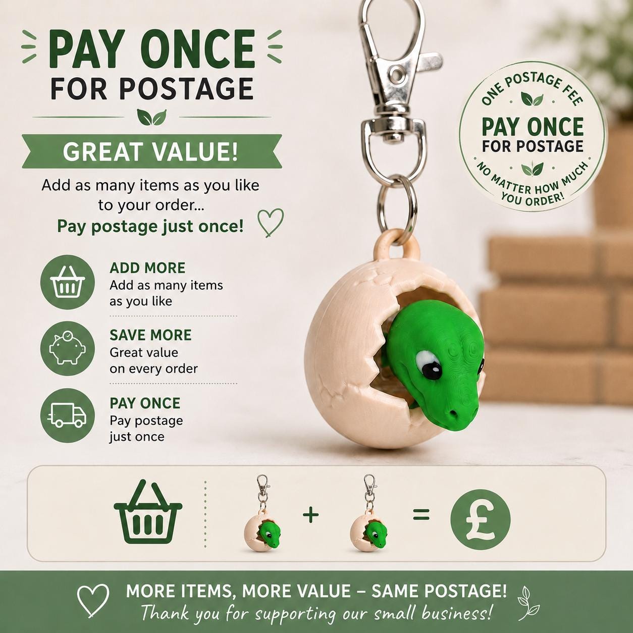 Dinosaur Fidget Clicker Keyring | 3D Dino Gift