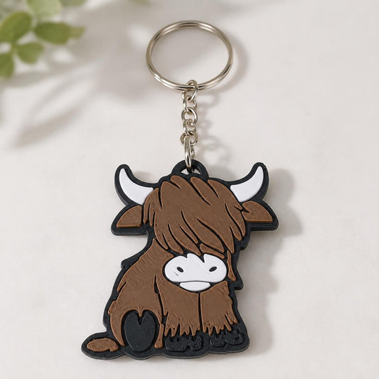 Highland Cow Keyring | Animal Charm | UK Made Bag Accessory