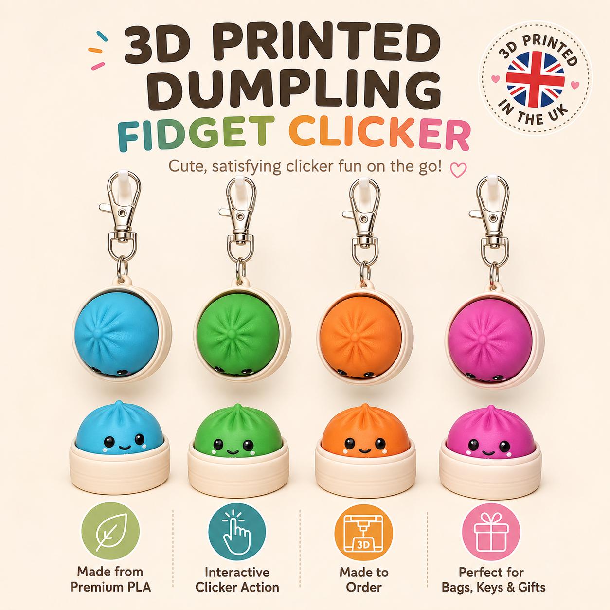 Dumpling Fidget Clicker | Desk Fidget | Gift