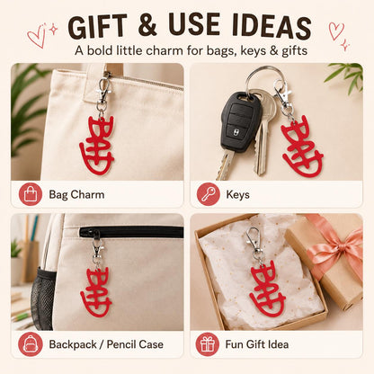 BAD Keyring | 3D Statement Keychain | Bag Charm