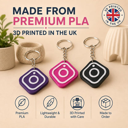 Personalised Instagram NFC Keyring | Tap to Follow Social Media Tag | UK Made