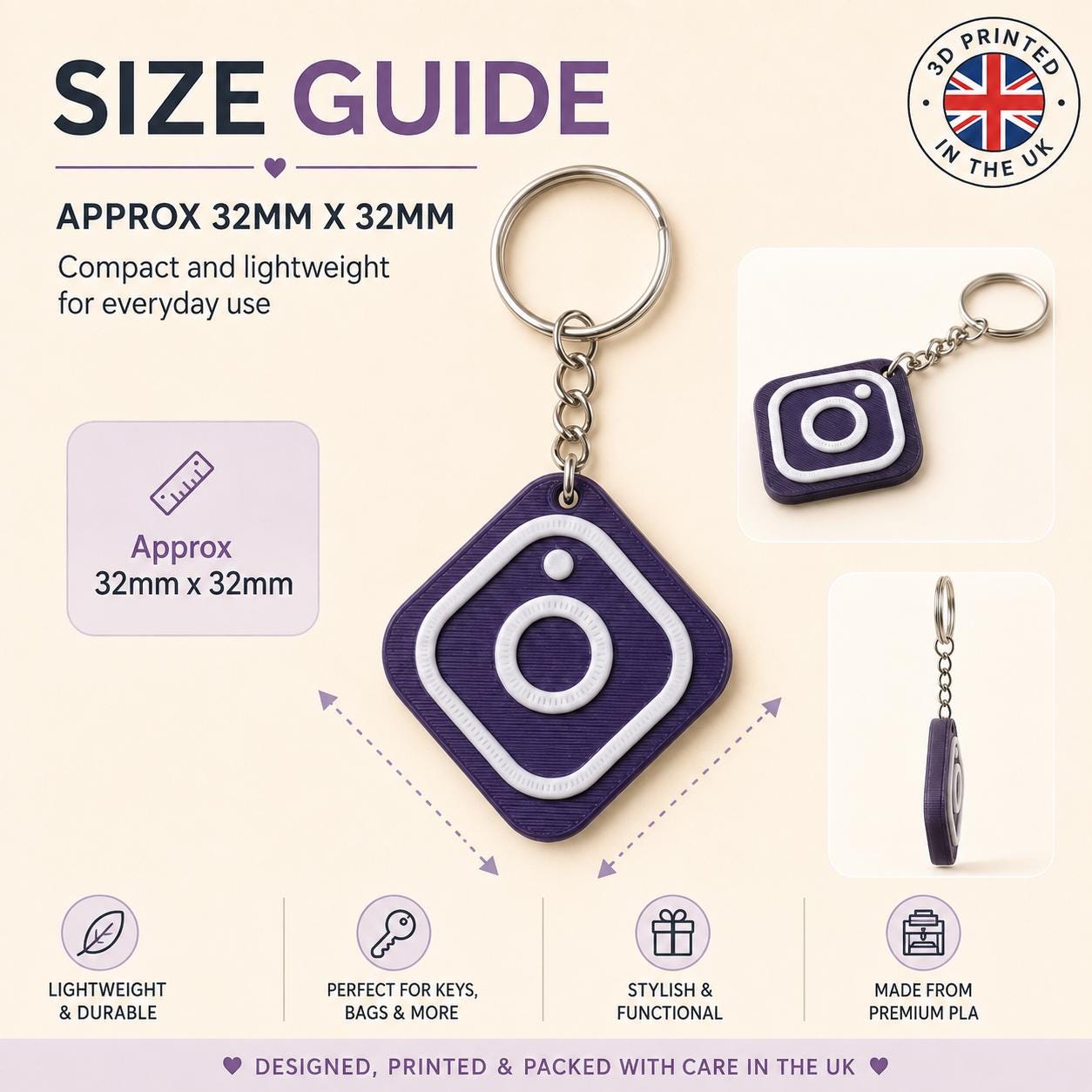Personalised Instagram NFC Keyring | Tap to Follow Social Media Tag | UK Made