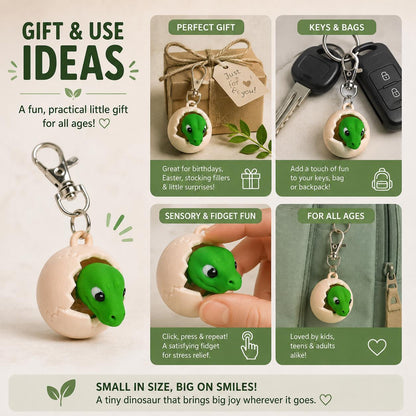 Dinosaur Fidget Clicker Keyring | 3D Dino Gift